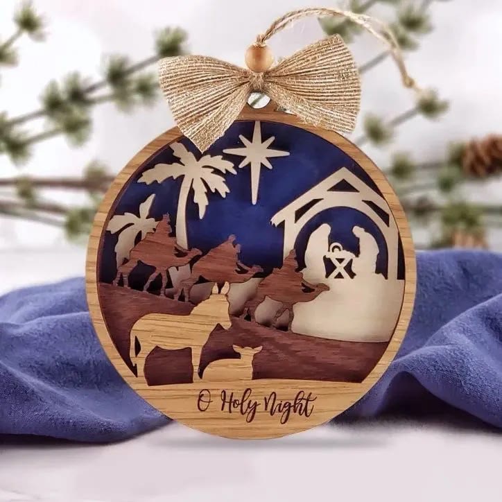 Christianartworkshop Rustic Style Holy Night Three Wise Men Christmas Nativity Hanging Ornaments - image 3
