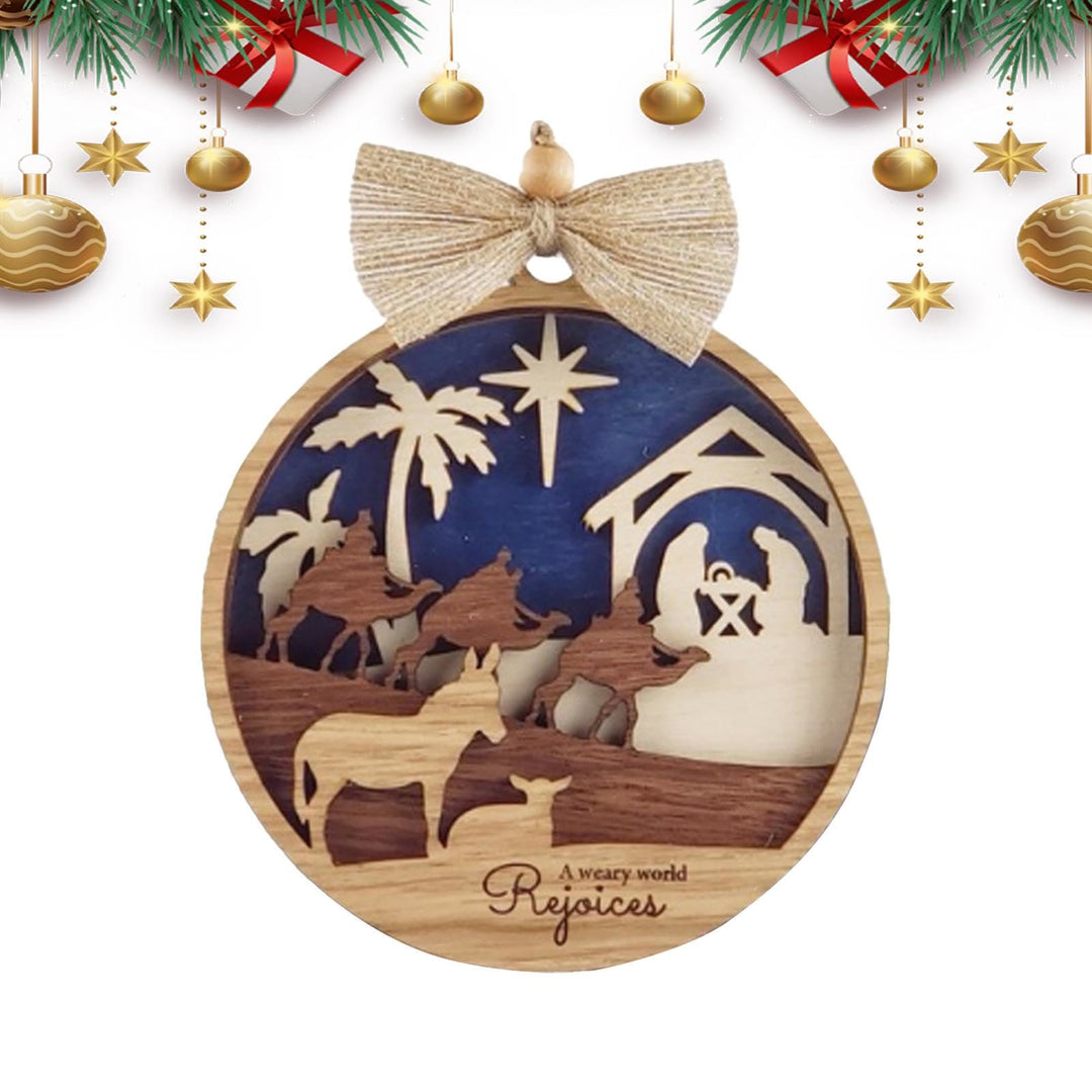 Christianartworkshop Rustic Style Holy Night Three Wise Men Christmas Nativity Hanging Ornaments - image 6