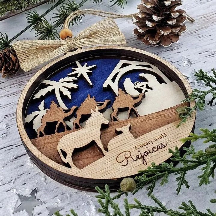 Christianartworkshop Rustic Style Holy Night Three Wise Men Christmas Nativity Hanging Ornaments - image 4