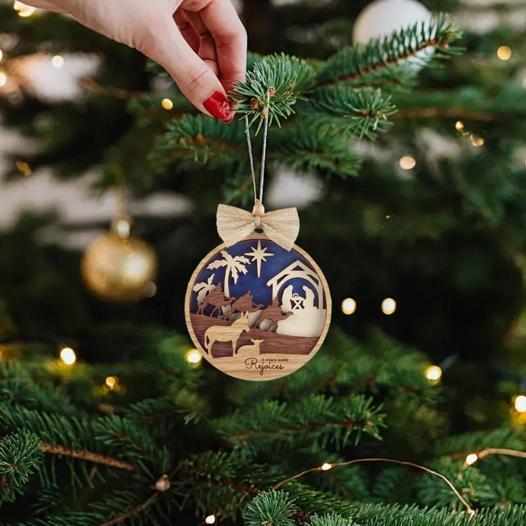 Christianartworkshop Rustic Style Holy Night Three Wise Men Christmas Nativity Hanging Ornaments - image 5