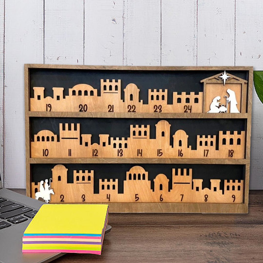 Christianartworkshop Classic Style Bethlehem Journey Advent Countdown Nativity Calendar Desktop Decorations Ornament - image 3