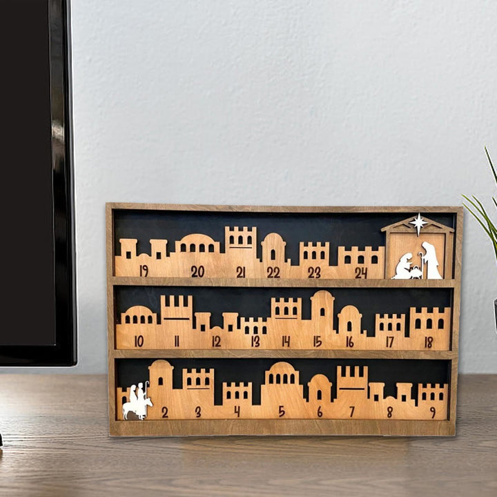 Christianartworkshop Classic Style Bethlehem Journey Advent Countdown Nativity Calendar Desktop Decorations Ornament - image 2