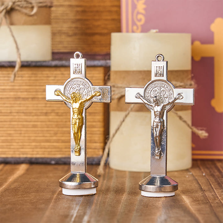 Christianartworkshop Classical Traditional Alloy St. Benedict Cross Crafted Ornament - image 1