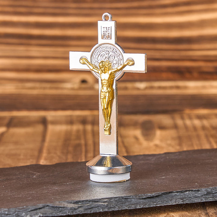 Christianartworkshop Classical Traditional Alloy St. Benedict Cross Crafted Ornament - Golden - image 4