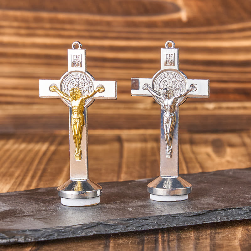 Christianartworkshop Classical Traditional Alloy St. Benedict Cross Crafted Ornament - image 1