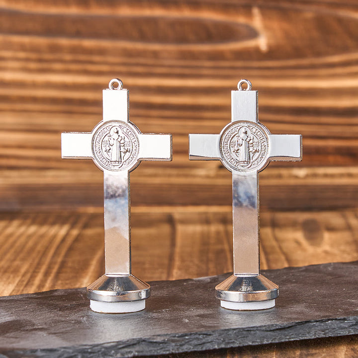 Christianartworkshop Classical Traditional Alloy St. Benedict Cross Crafted Ornament - image 3
