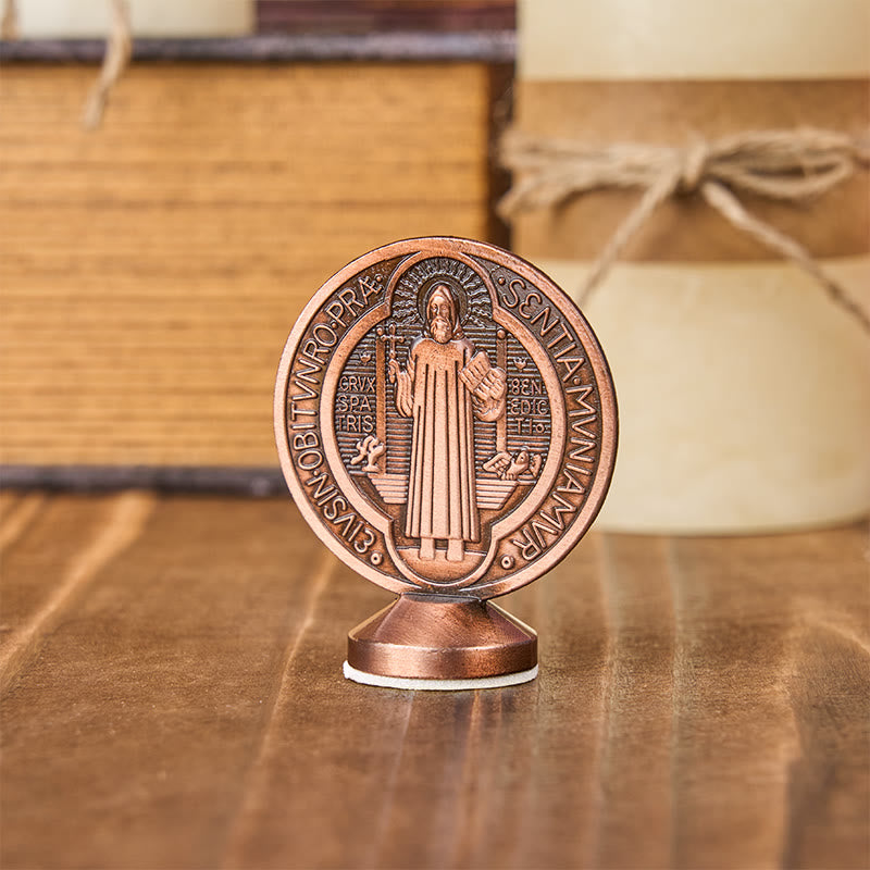 Christianartworkshop Classical Traditional Alloy St. Benedict Symbol Small Exquisite Crafted Ornament (6 colors) - Copper - image 1