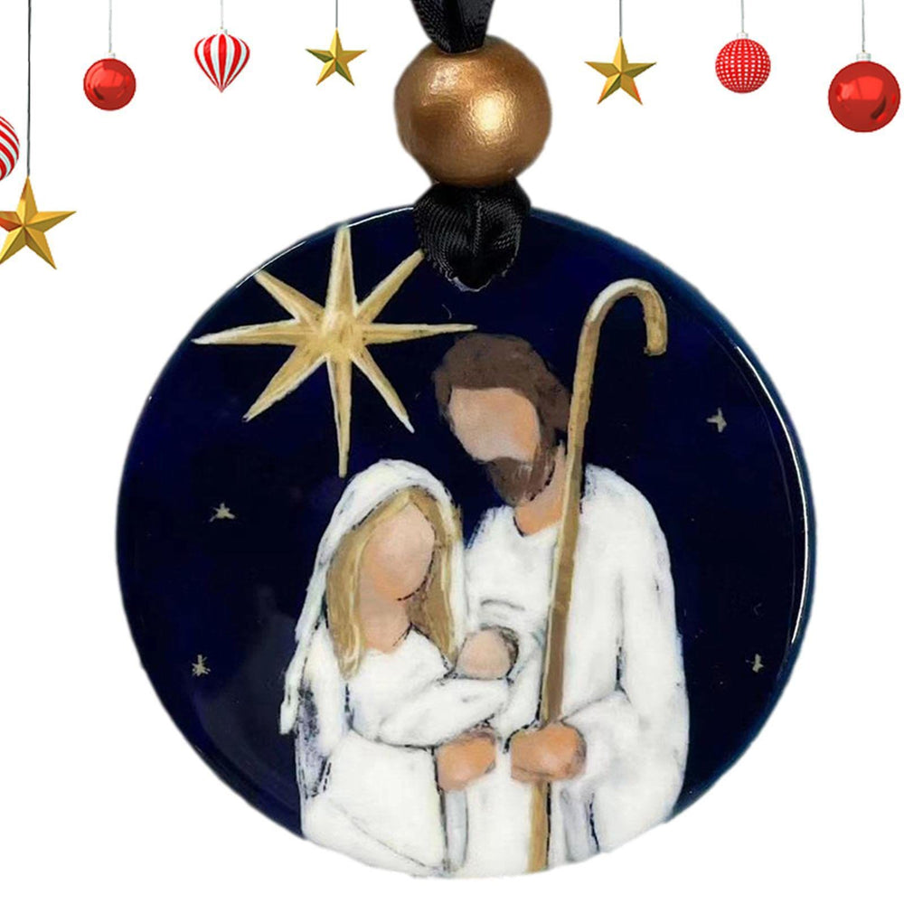 Christianartworkshop Colored Style Star Of Bethlehem Nativity Scene Christmas Nativity Hanging Ornaments - image 2
