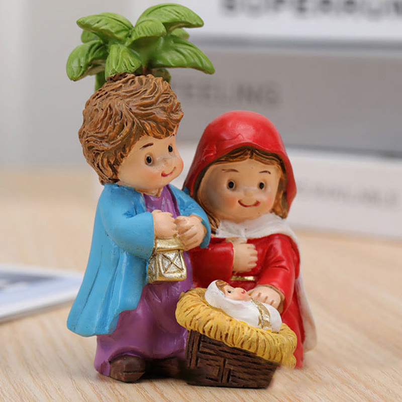 Christianartworkshop Cartoon Style Sculpture of Nativity Scene Resin Stereoscopic Desktop Ornaments - image 7