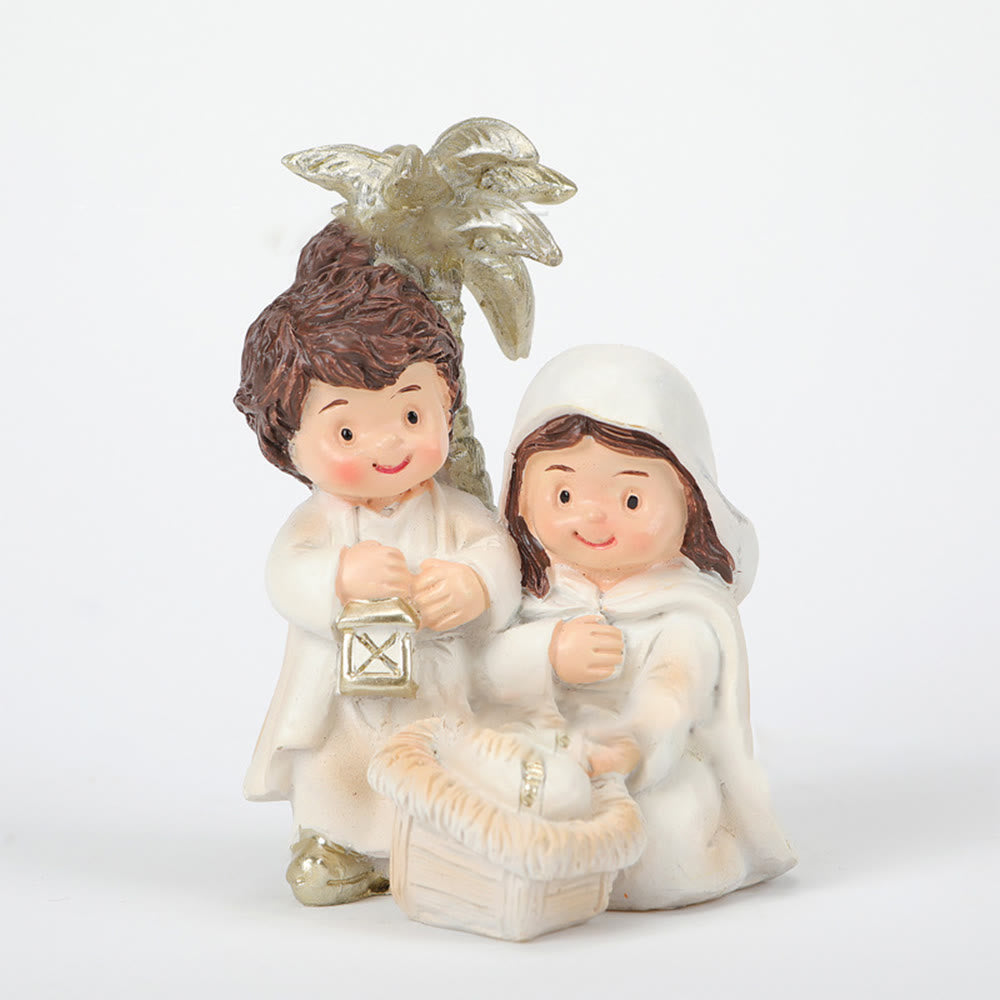 Christianartworkshop Cartoon Style Sculpture of Nativity Scene Resin Stereoscopic Desktop Ornaments - image 9