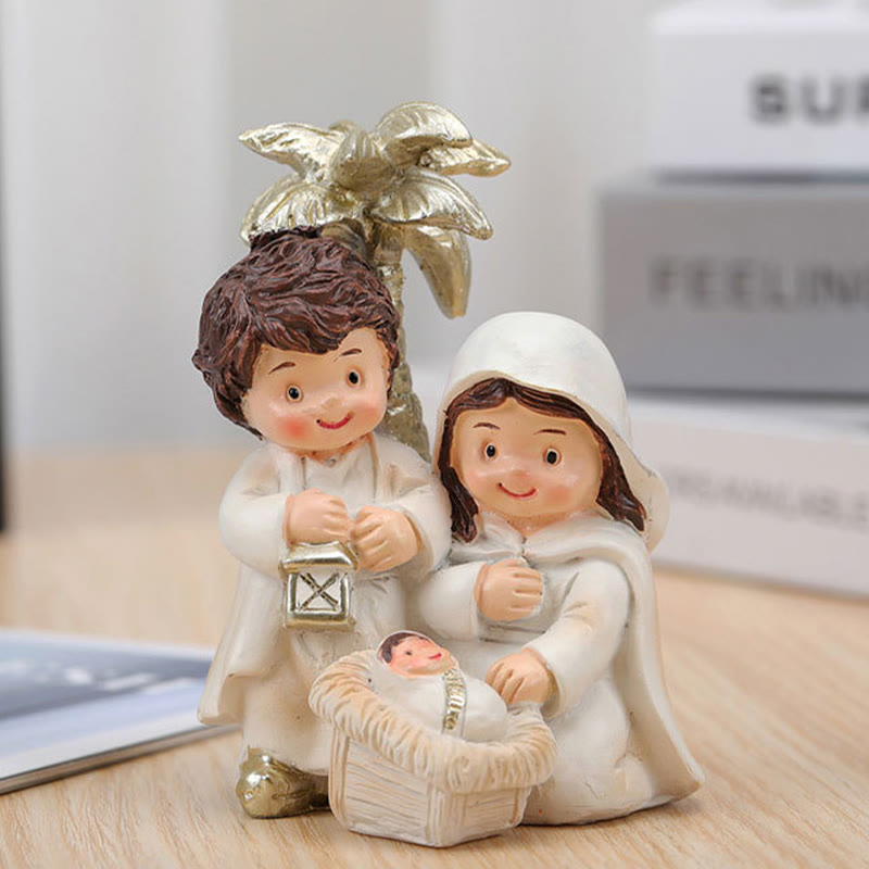 Christianartworkshop Cartoon Style Sculpture of Nativity Scene Resin Stereoscopic Desktop Ornaments - image 8