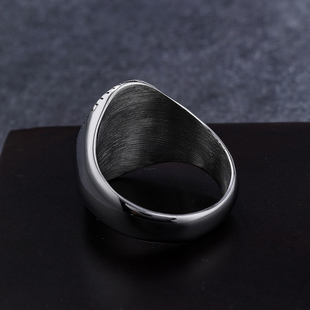 Christianartworkshop Retro Style Simple Crucifix Protection & Strength Titanium Ring - image 4