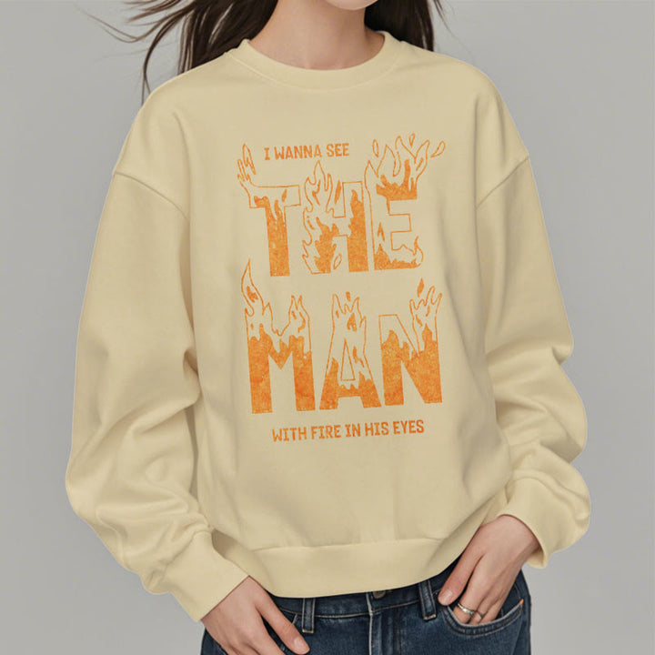 Christianartworkshop Quotation Style The Man With Fire in His Eyes Fleece Lined Polyester Sweatshirt - image 12