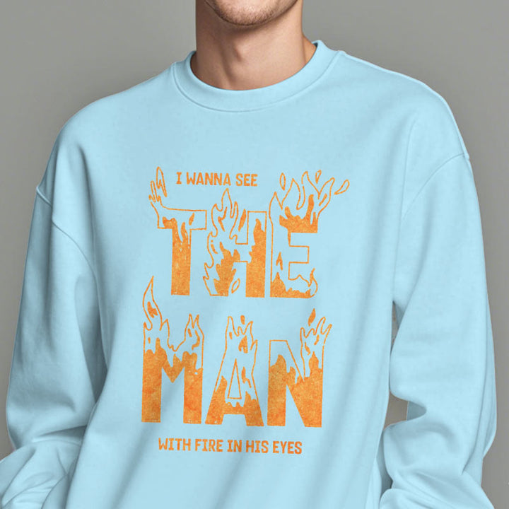 Christianartworkshop Quotation Style The Man With Fire in His Eyes Fleece Lined Polyester Sweatshirt - image 6