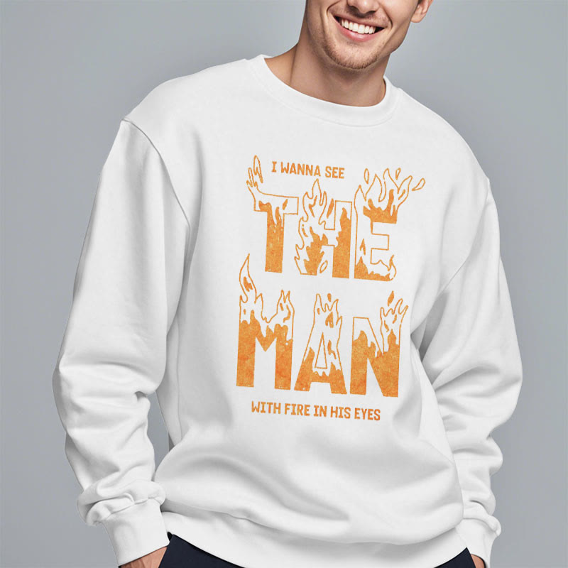 Christianartworkshop Quotation Style The Man With Fire in His Eyes Fleece Lined Polyester Sweatshirt - image 10