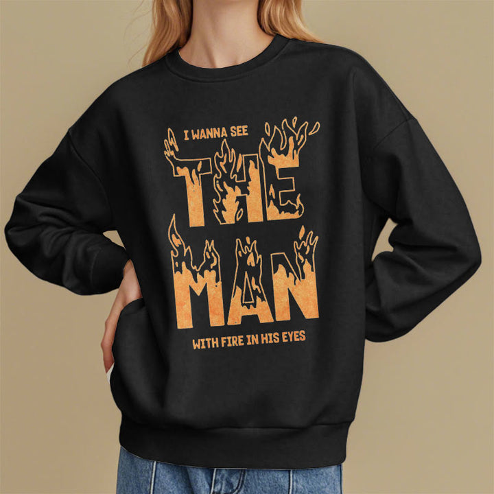Christianartworkshop Quotation Style The Man With Fire in His Eyes Fleece Lined Polyester Sweatshirt - image 8