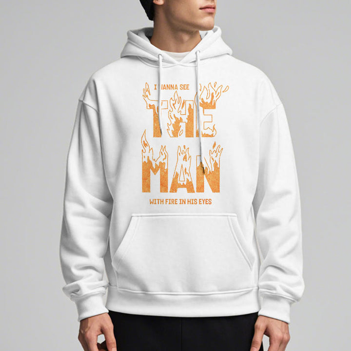 Christianartworkshop Quotation  Style The Man With Fire in His Eyes Fleece Lined Polyester Hoodie - image 10