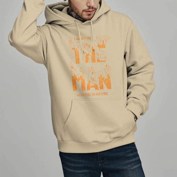 Christianartworkshop Quotation  Style The Man With Fire in His Eyes Fleece Lined Polyester Hoodie - image 12