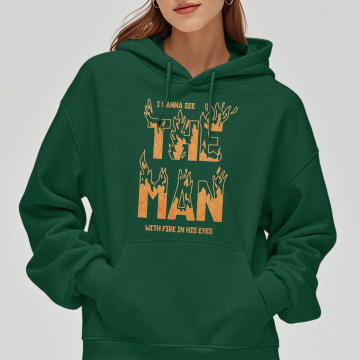 Christianartworkshop Quotation  Style The Man With Fire in His Eyes Fleece Lined Polyester Hoodie - image 16