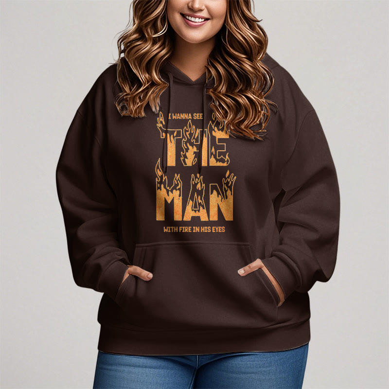 Christianartworkshop Quotation  Style The Man With Fire in His Eyes Fleece Lined Polyester Hoodie - image 14