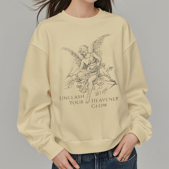 Christianartworkshop Classic Style Angel Unleash Your Heavenly Glow Fleece Lined Polyester Sweatshirt - image 12