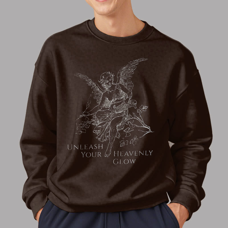 Christianartworkshop Classic Style Angel Unleash Your Heavenly Glow Fleece Lined Polyester Sweatshirt - image 14