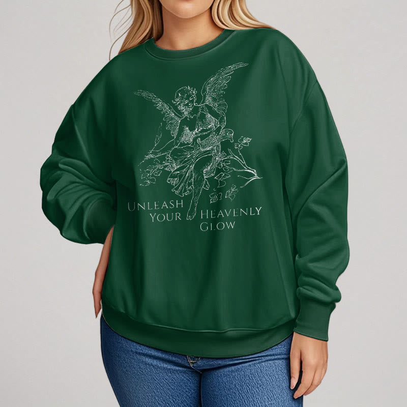Christianartworkshop Classic Style Angel Unleash Your Heavenly Glow Fleece Lined Polyester Sweatshirt - image 16