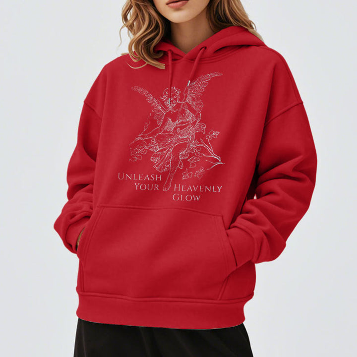 Christianartworkshop Classic Style Angel Unleash Your Heavenly Glow Fleece Lined Polyester Hoodie - image 20