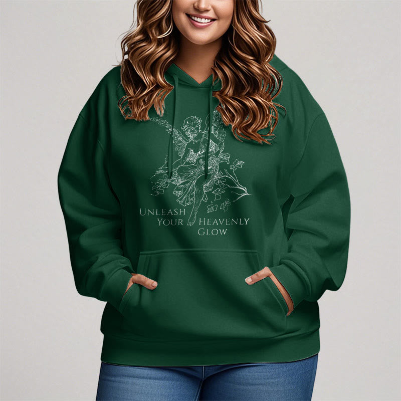 Christianartworkshop Classic Style Angel Unleash Your Heavenly Glow Fleece Lined Polyester Hoodie - image 16
