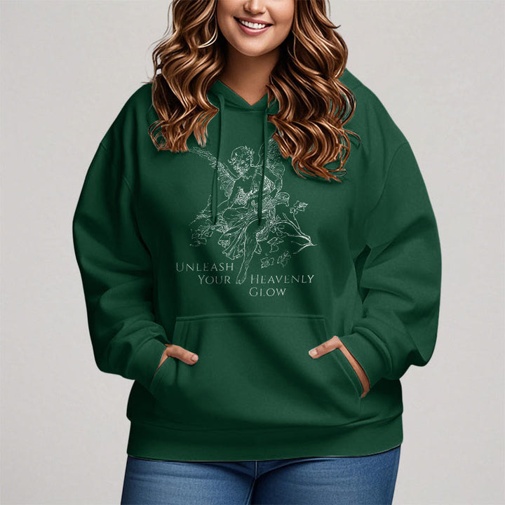 Christianartworkshop Classic Style Angel Unleash Your Heavenly Glow Fleece Lined Polyester Hoodie - image 16