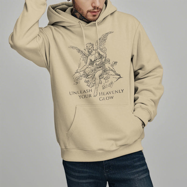 Christianartworkshop Classic Style Angel Unleash Your Heavenly Glow Fleece Lined Polyester Hoodie - image 12