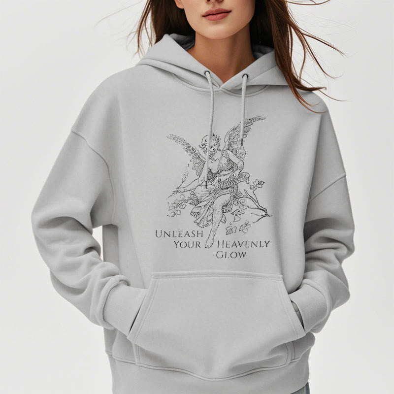 Christianartworkshop Classic Style Angel Unleash Your Heavenly Glow Fleece Lined Polyester Hoodie - image 18