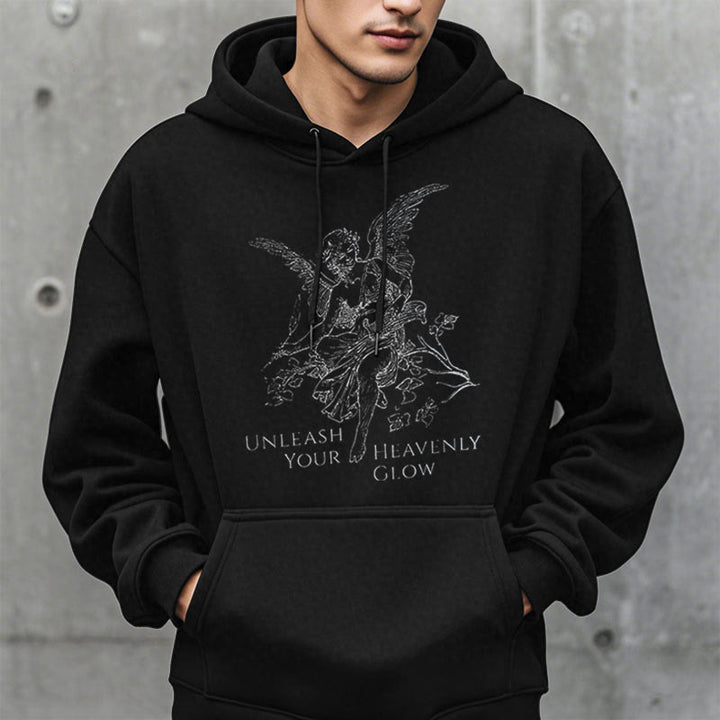 Christianartworkshop Classic Style Angel Unleash Your Heavenly Glow Fleece Lined Polyester Hoodie - image 8