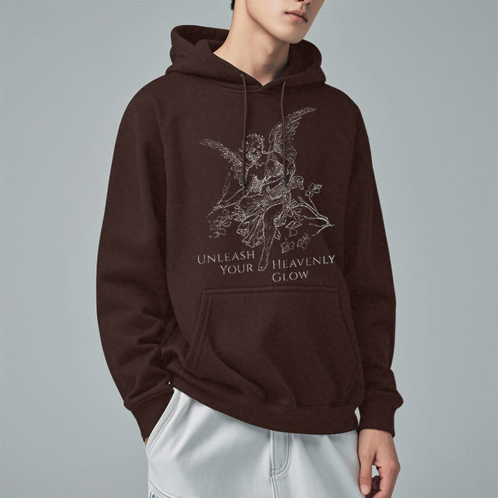 Christianartworkshop Classic Style Angel Unleash Your Heavenly Glow Fleece Lined Polyester Hoodie - image 14