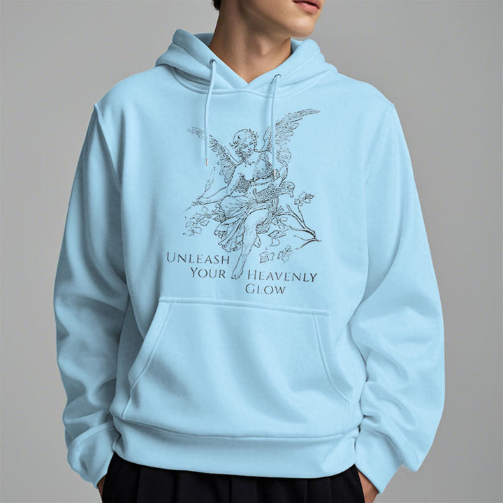 Christianartworkshop Classic Style Angel Unleash Your Heavenly Glow Fleece Lined Polyester Hoodie - image 6