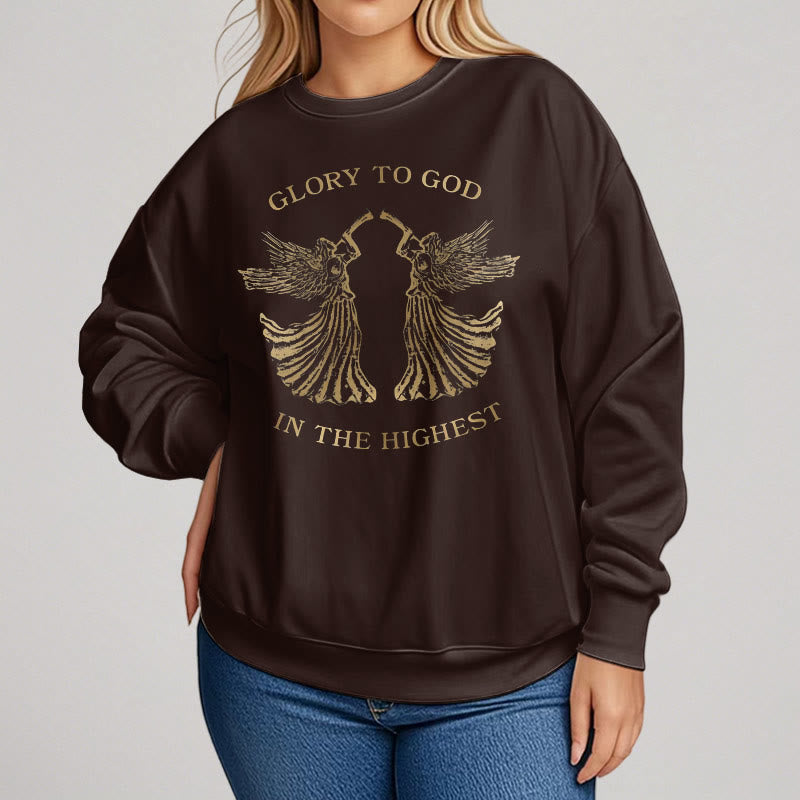 Christianartworkshop Classic Style Glory To God In The Highest Angel Fleece Lined Polyester Sweatshirt - image 11