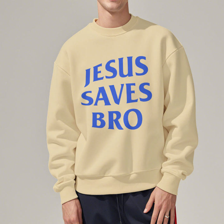 Christianartworkshop Quotation Style Jesus Saves Bro Proud Faith Fleece Lined Polyester Sweatshirt - image 12