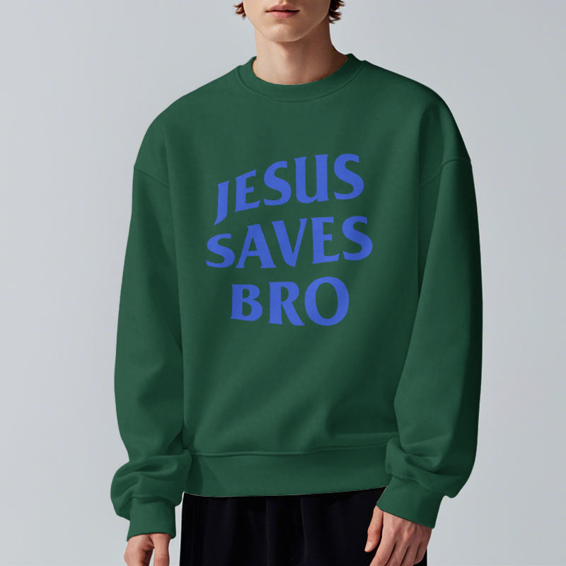 Christianartworkshop Quotation Style Jesus Saves Bro Proud Faith Fleece Lined Polyester Sweatshirt - image 14