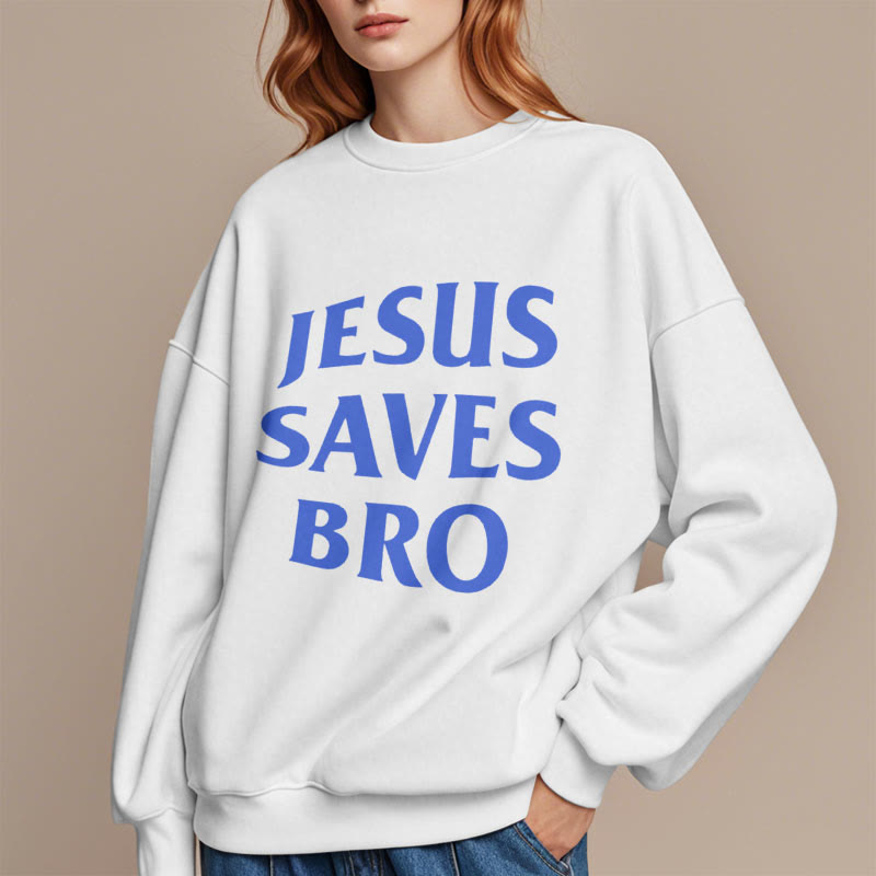 Christianartworkshop Quotation Style Jesus Saves Bro Proud Faith Fleece Lined Polyester Sweatshirt - image 10