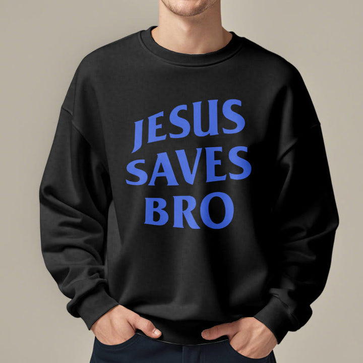Christianartworkshop Quotation Style Jesus Saves Bro Proud Faith Fleece Lined Polyester Sweatshirt - image 6