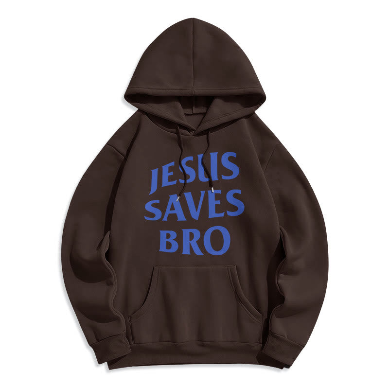 Christianartworkshop Quotation Style Jesus Saves Bro Proud Faith Fleece Lined Polyester Hoodie - Brown - 2XL - image 13