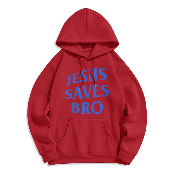 Christianartworkshop Quotation Style Jesus Saves Bro Proud Faith Fleece Lined Polyester Hoodie - Red - 2XL - image 19