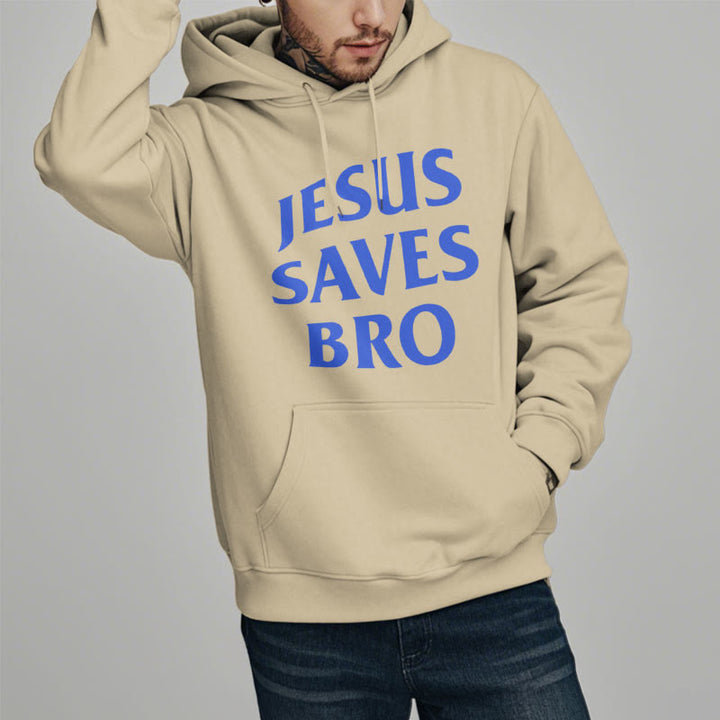 Christianartworkshop Quotation Style Jesus Saves Bro Proud Faith Fleece Lined Polyester Hoodie - image 12