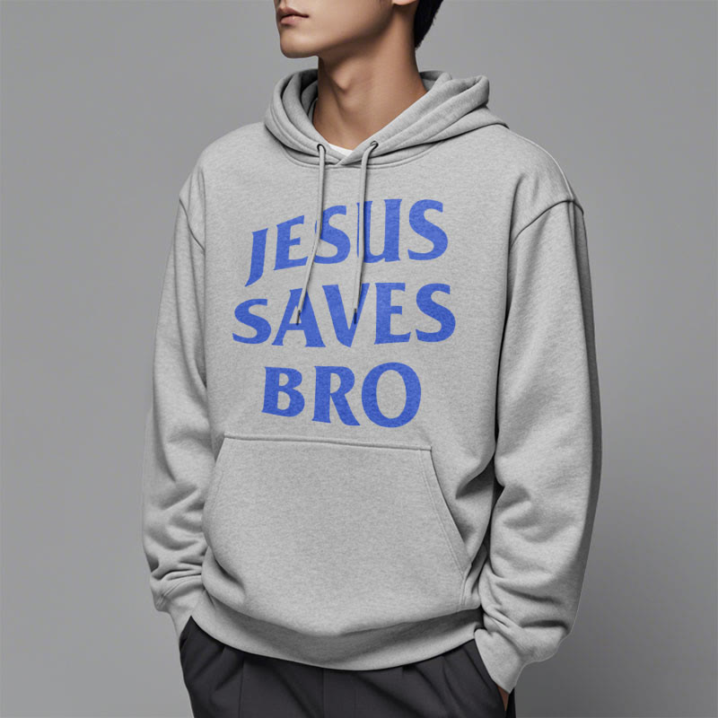 Christianartworkshop Quotation Style Jesus Saves Bro Proud Faith Fleece Lined Polyester Hoodie - image 6
