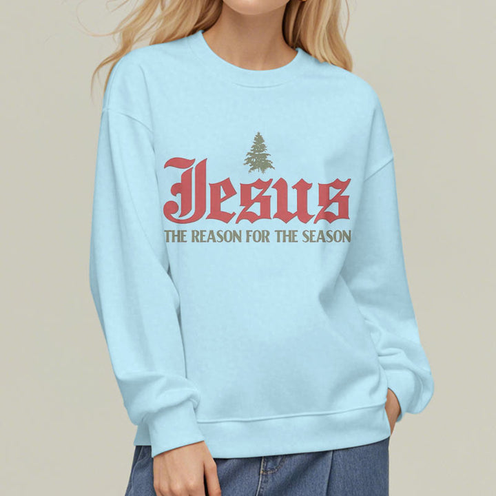 Christianartworkshop Quotation Style Jesus The Reason for the Season Fleece Lined Polyester Sweatshirt - image 16