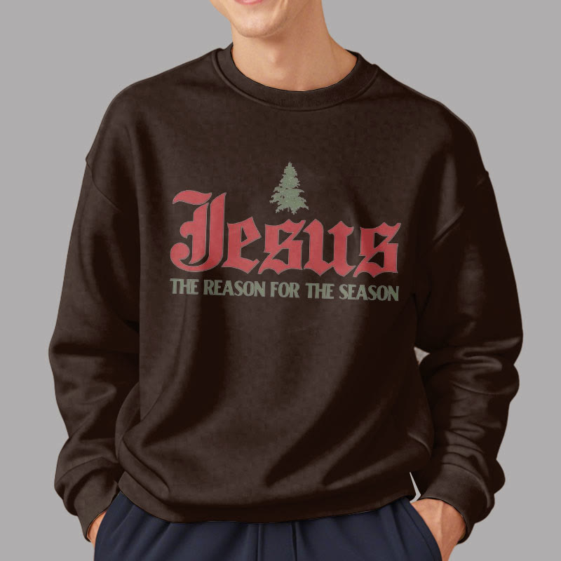 Christianartworkshop Quotation Style Jesus The Reason for the Season Fleece Lined Polyester Sweatshirt - image 12