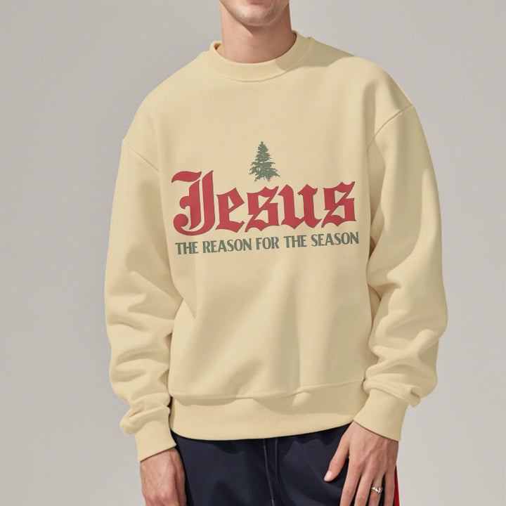 Christianartworkshop Quotation Style Jesus The Reason for the Season Fleece Lined Polyester Sweatshirt - image 6