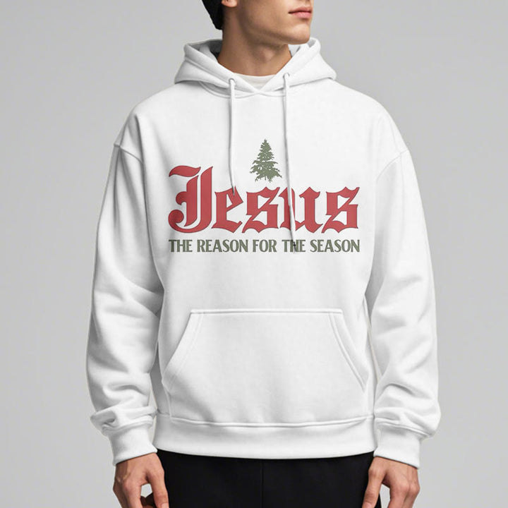 Christianartworkshop Quotation Style Jesus The Reason for the Season Fleece Lined Polyester Hoodie - image 5