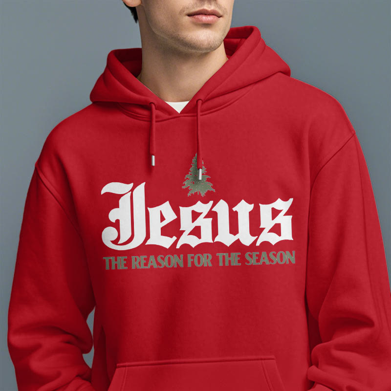 Christianartworkshop Quotation Style Jesus The Reason for the Season Fleece Lined Polyester Hoodie - image 20