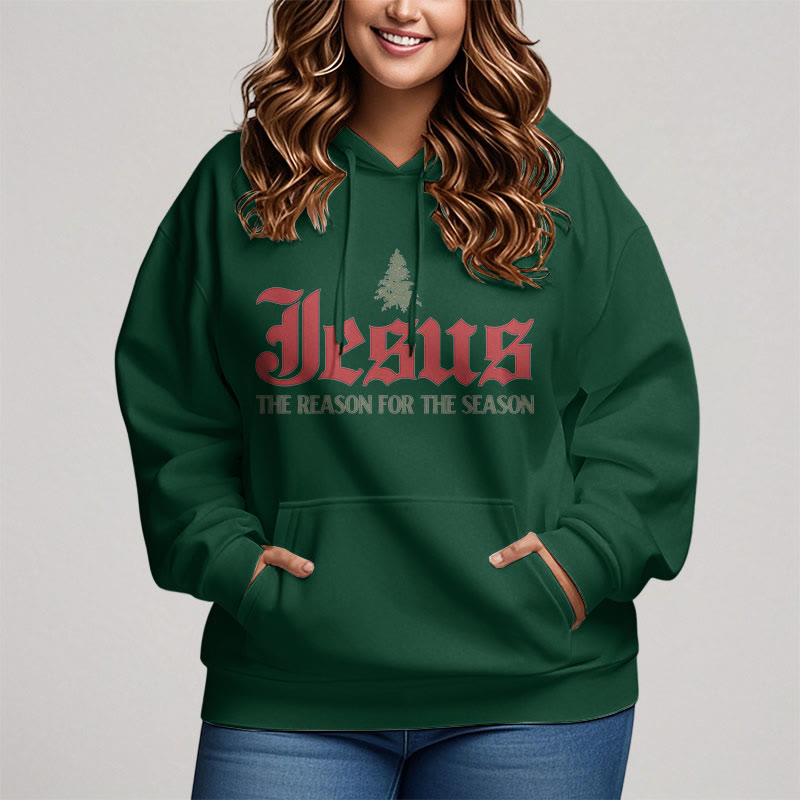 Christianartworkshop Quotation Style Jesus The Reason for the Season Fleece Lined Polyester Hoodie - image 14